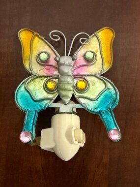 Butterfly Night Light Stain Glass
